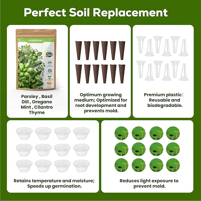 Hydroponic Seed Pod Kit – 12 Pods Seed Starter Kit for Indoor Garden, Compatible with Most Hydroponic Systems, Easy to Grow, High Germination