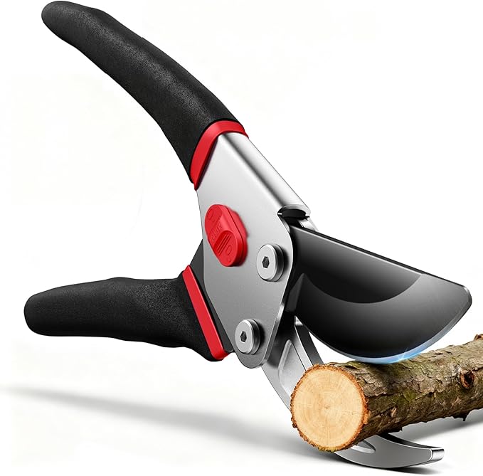 VOTREK® 8.5” Pruning Shears, Professional Garden Pruner with Jam-Proof Spring & Ever-Sharp SK5 Blade, Ergonomic Bypass Clippers for Rose, Tree Trimming, Heavy Duty Bonsai Scissor for Weak Hand
