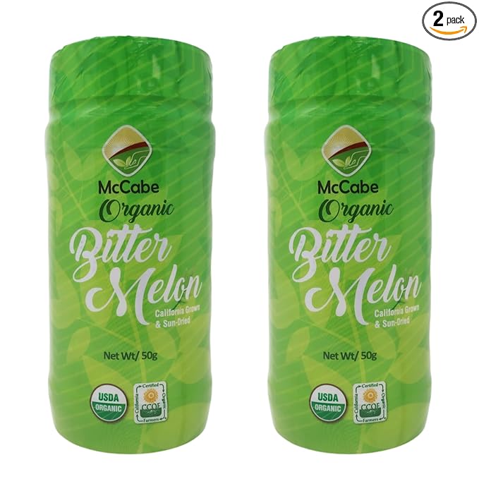 McCabe Organic Bitter Melon Tea - Organic Bitter Melon Leaves | Rich with Fiber & Minerals | USDA and CCOF Certified | Product of USA | 50g (Pack of 2)