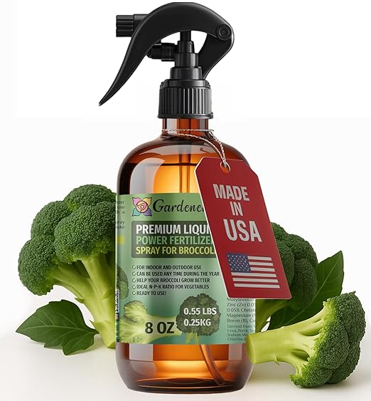 Liquid Power Broccoli Fertilizer Spray – Ready-to-Use Liquid Plant Food Mist for Broccoli – Premixed, Easy Application – Fast-Acting Formula for Growth, Roots & Yield – Indoor & Outdoor Use – 8 oz
