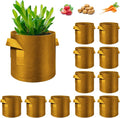 12-Pack 15 Gallon Plant Grow Bags, Thickened Nonwoven Fabric Pots with Handles, Vegetable Planter Bags Containers, Cloth Planters for Garden Vegetable/Flower/Plant/Fruits Outdoor (Brown)