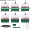 Pawfly 6 Pack Seed Starter Kit, 72 Cells, Seed Starter Trays with Adjustable Grow Lights & 3.9" Humidity Domes, Indoor Seedling Starter Trays, Reusable Plant Germination Trays, Seed Starting Trays