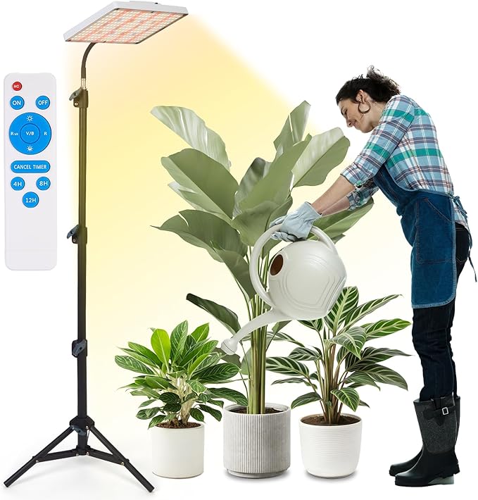 Plant Grow Light indoor,264 LEDs Full Spectrum Plant Light with Adjustable Tripod Stand with Remote Control and Auto On/Off Timer Function,Grow Lamp for Indoor Plants Greenhouse Veg Bloom Hydroponic