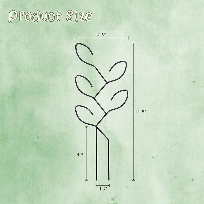 2 Pcs Metal Leaf Shape Garden Trellis for Climbing Plant, Potted Plants, Mini Plants, Indoor Plants Trellis, Home Plant Tool, Plant Lover Gifts Ideas for Garden Potted, Hoya, Pothos, Flower, Monstera