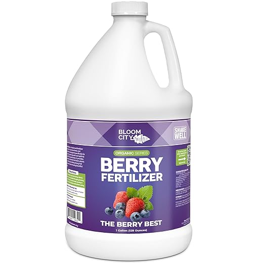 Bloom City's Organic Berry Fertilizer – Liquid Plant Food for Bigger Berries, Better Flowering & Stronger Root Development, 1 Gallon