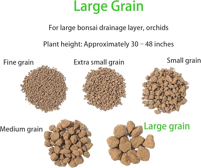 Japanese Super Hard Akadama Bonsai Soil - Large Grain (12-20mm), 6 lb (3.6 QT) | Premium Volcanic Clay Medium for Large Bonsai Drainage,Orchids & Heavy Roots