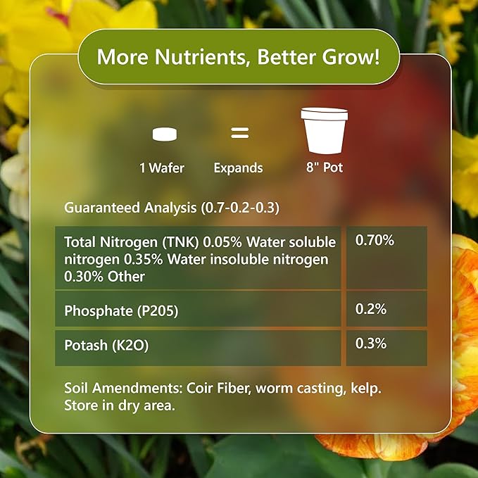 Wonder Soil | 18 Wafers | 1 Wafer Fills an 8" Pot | Ready to Plant Organic Potting Soil Loaded with Nutrients | 18 Wafers Expand to 9 Quarts of Indoor Outdoor Soil | Incl Worm Castings, Perlite