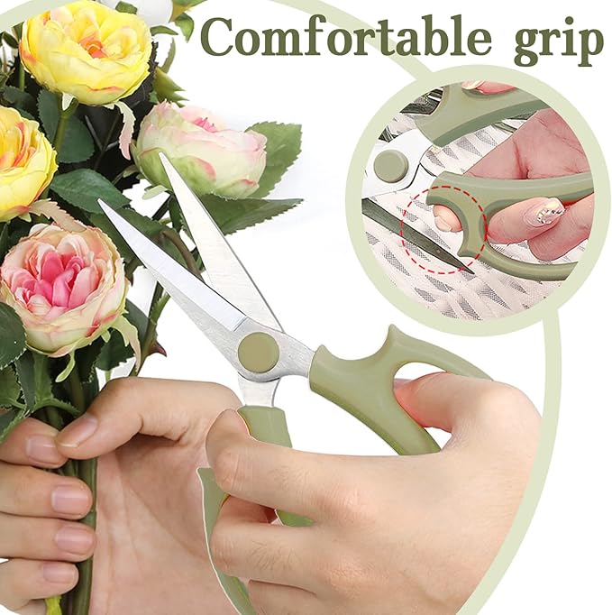 3Pcs Garden Flower Scissor,Floral Scissors Pruning Shears,Stainless Steel Flowers Scissors with Comfortable Grip Handles,Premium Garden Clippers for Flower Arrangement,Gardening Tool