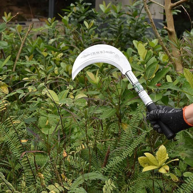 King of The Sickle Brush Clearing Sickle with Carbon Steel Blade and Aluminum Handle, Professional Clearing Tool for Vines, Undergrowth and Small Saplings