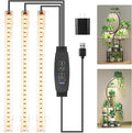 LED Grow Light Strips, Grow Lights for Indoor Plants Full Spectrum 3000K, 78 LEDs Plant Light with 3/9/12H Timer, 10 Dimmable Levels for Seedling Succulent and Plant Shelf, 3 Head 8.6 Inches