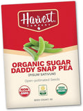The Harvest Company Organic Seeds Collection – USDA Certified, Non-GMO, Open-Pollinated for Indoor & Outdoor Planting (Sugar Daddy Snap Pea)