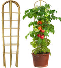3 Pack 4 Feet U-Shape Bamboo Trellis, Natural Garden Bamboo Trellis for Climbing Plants, Vegetables, Cucumber, Tomato, Outdoor and Indoor Potted Plants