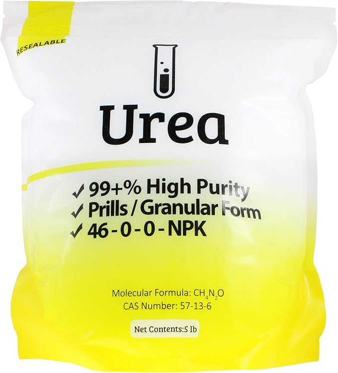 Prilled Urea - 10 lb (2 x 5 lb Bags), 46% Nitrogen, 98.5% Purity, Commercial Grade