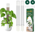 2 Pcs Plastic Moss Pole for Monstera, Large Cylindrical Shape Poles for Climbing Plants Work with Sphagnum Moss, 17.5 Inch linkable Plant Stake Set of 2, Garden Ties