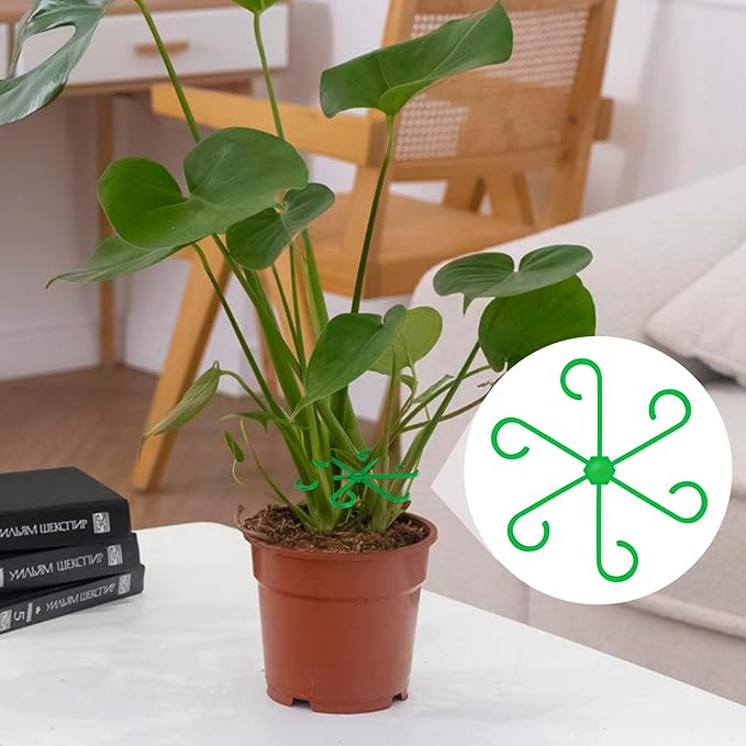 8pcs Climbing Houseplant Supports, 4 Sizes Plastic Plant Holders Reusable Flower Growth Stakes Trellis Stem Growth Accessories for Garden