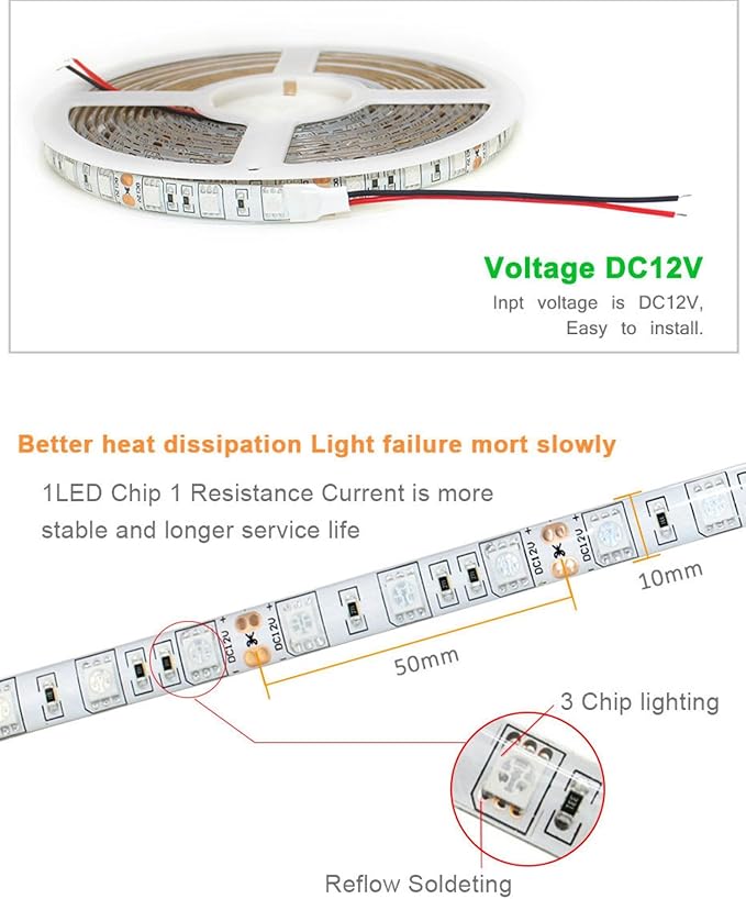 Grow Lights for Seed Starting, 16.4FT Full Spectrum LED Plant Grow Light Strips, Red & Blue 5:1, Waterproof Flexible Growing Lamp for Greenhouse Hydroponics
