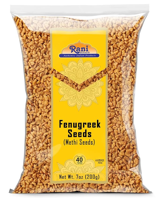Rani Fenugreek (Methi) Seeds Whole 7oz (200g) Trigonella foenum graecum ~ All Natural | Vegan | Gluten Friendly | Non-GMO | Kosher | Indian Origin, used in cooking & Ayurvedic spice