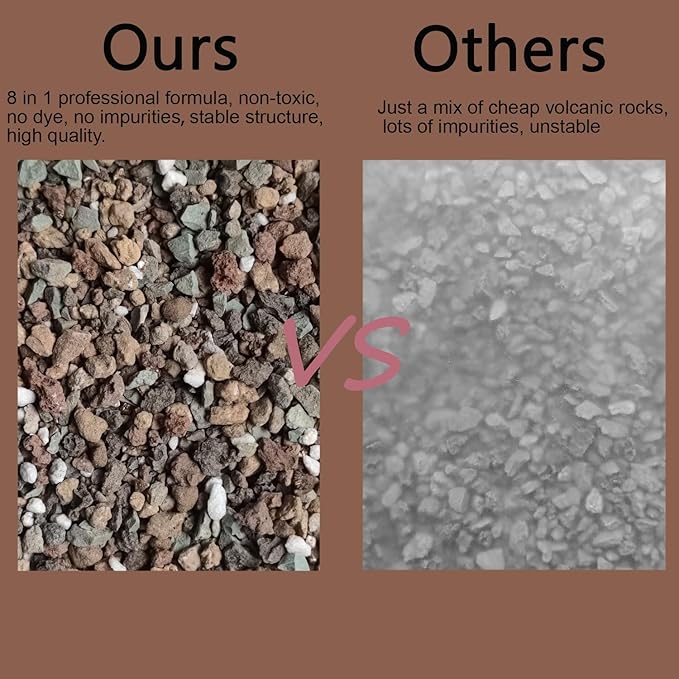 Mix Horticultural1.5lbs Lava Rocks Mixed Potting Soil for Plants Bonsai Succulents and Cacti Soil Decoration Gravel Volcanic Pumice Stones for Terrarium, Top Dressing, Fairy Gardening