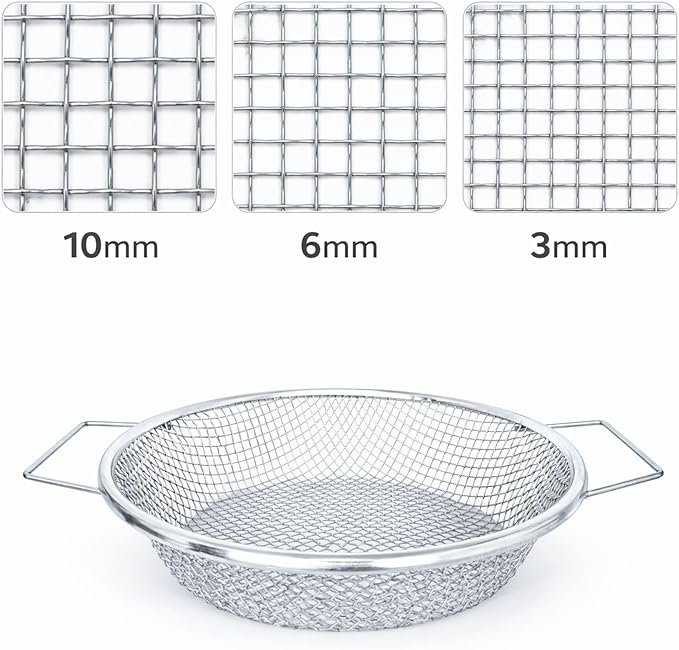 Soil Sifter with Handle, Fits 5-Gallon Buckets — Heavy-Duty Garden Soil Filter Tool (2 PCS 1/4in,1/8in)
