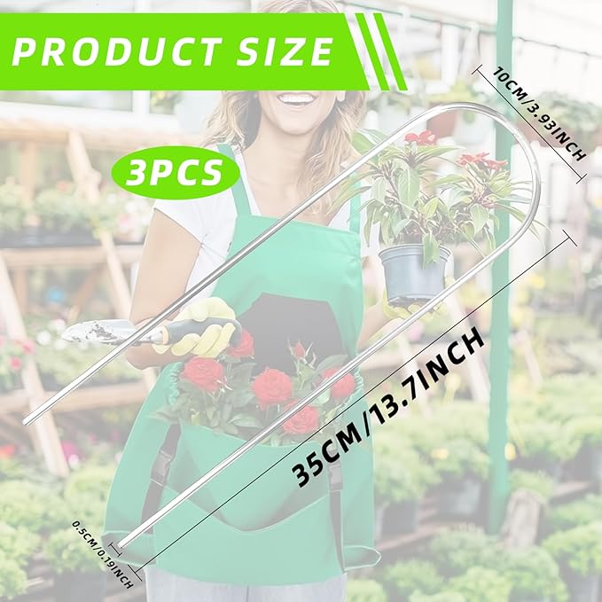 3PCS U-Shaped Clear Acrylic Trellis, 13.7X4'' Plant Trellis for Potted Climbing Plants, U-Style Garden Plant Support for Vine, Ivy, Hoya, Pothos Indoor with Outdoor Use