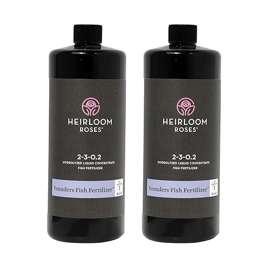 Heirloom Roses Founder’s Fish Fertilizer, Plant Food for Plants, Organic Liquid Emulsion Fertilizer, Garden Fertilizers for Rose Flower and Tomato Outdoor Gardening, 32 Fl Ounces, Pack of 2
