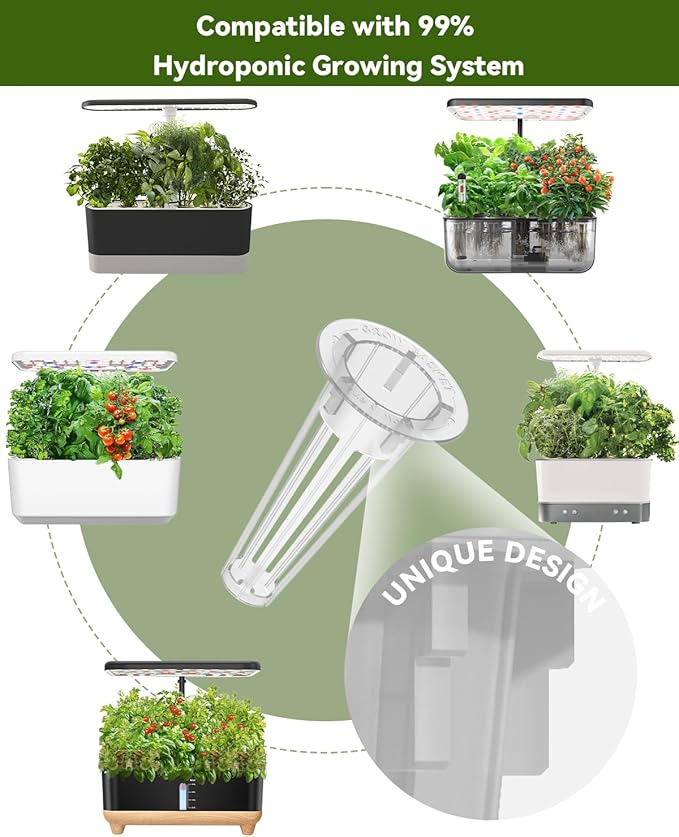 Hydroponics Seed Pod with Genovese Basil & Purple Basil, 16 Pods Complete Kit with Sponge, Basket, Dome, Label, Compatible with AeroGarden, Ahopegarden, GARDENCUBE, iDoo & MUFGA Indoor Smart Gardens