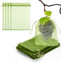 50 PCS 8X12 inches Fruit Protection Bags, Fruit Bags for Fruit Trees, Green Netting Fruit Cover Bags Drawstring Mesh Fruit Protectors Pest Barrier for Fruit Trees Veggies Garden