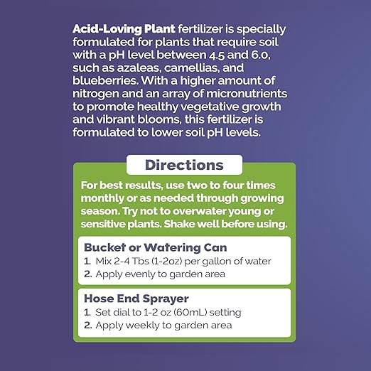 Bloom City Acid-Loving Plant Fertilizer – Liquid Soil Acidifier & Nutrient Formula for Blueberries, Hydrangeas & Other Acid-Loving Plants, 1 Gallon