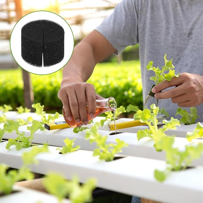 30-Pack Hydroponics Sponges, 1.57 Inch Growing Media Cylindrical Sponges for Planting Gardening Tool/Grow Seedlings/Home Vegetable Flower, Soilless Cultivation Seedling [Black]