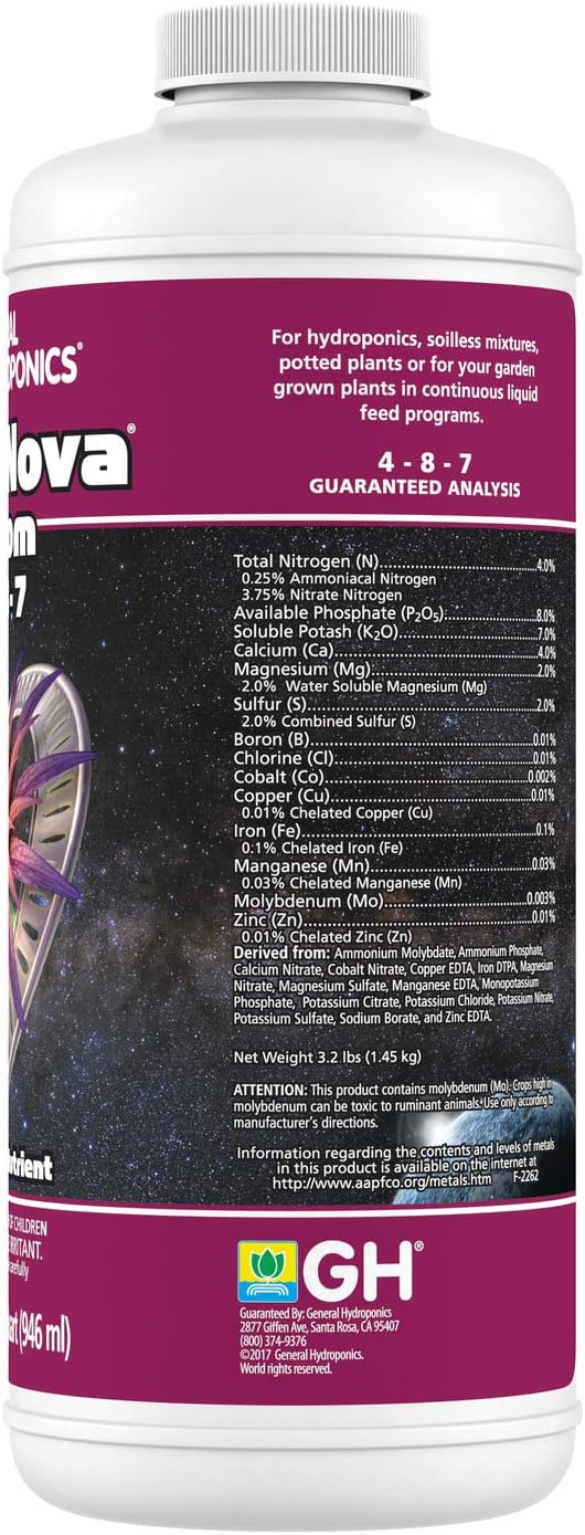 General Hydroponics GH1632 Flora Nova Bloom, Quart, 1