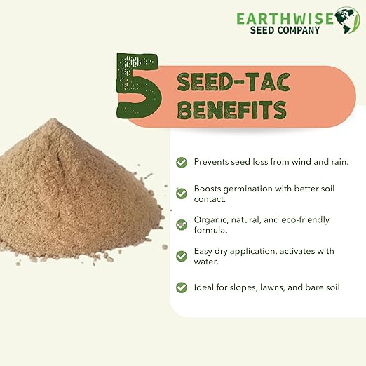 Earthwise Organic Seed Tac – 1 lb – Easy-Use Tackifier for New Grass & Wildflower Seeds – 500 sq. ft. Coverage