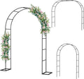 Metal Garden Arch Trellis Arbor, Wedding Arch Stand with Steel Frame,5.3'W * 7.6'H or 7.9'W * 6.3'H Ft,for Garden Arbor Trellis & Climbing Plant, Bridal Party & Ceremony Decorations (Black)