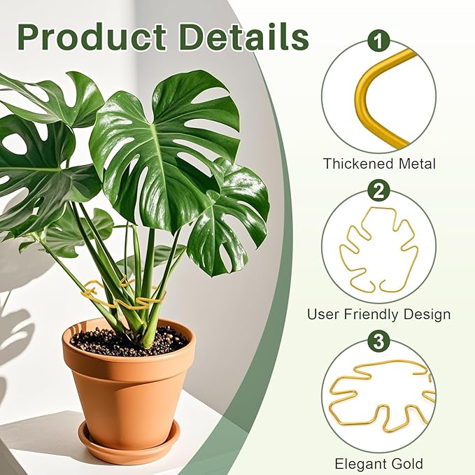 Monstera Plant Support for Indoor Plants Metal Plant Stem Holder Plant Support Ring for Climbing Plants Stem Stabilizer (6.29 * 7.08inch/ 5)