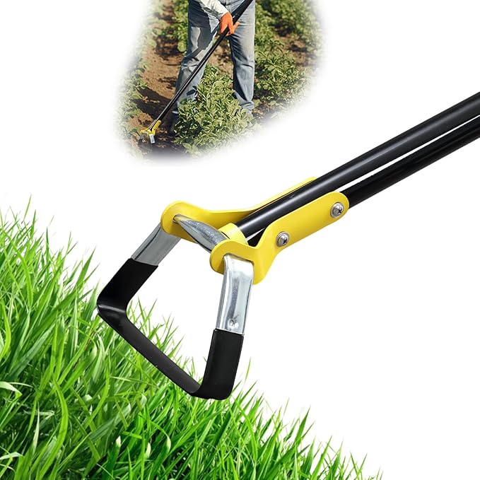 Ihomepark Adjustable Heavy-Duty Garden Hula Hoes, Long Handle Scuffle Hula Hoe for Efficient Weeding and Gardening, 30-54 Inch Loop Stirrup Design (4.5 FT)