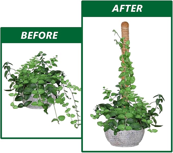 2 Pack 28" Bendable Moss Pole, Anllecr Monstera Plant Support,Plant Stakes for Indoor Plants, Plant Sticks for Indoor Outdoor Climbing Plants | Support for Potted Plants Like Pothos, Philodendrons