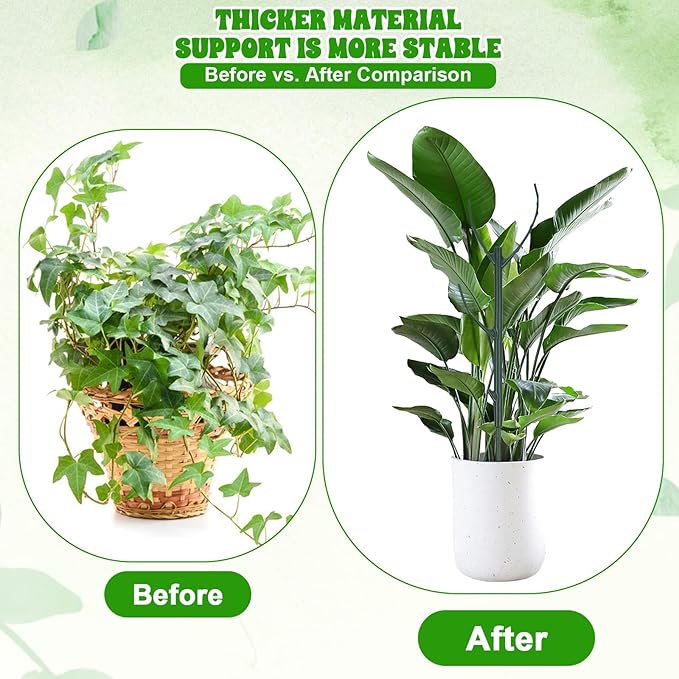 5Pcs Stackable Monstera Plant Support Stake Stem Holder Structures Frame & Plant Cage Support Ring for Sphagnum Twig Trellis Indoor Outdoor Potted Plants Stick for Vine Training & Stem Stabilization