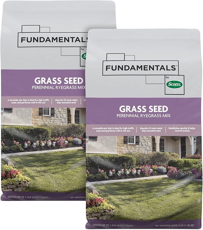 Scotts Grass Seed Perennial Ryegrass Mix, Ideal for Sunny, High Traffic Areas and Erosion Control, 3 lbs.