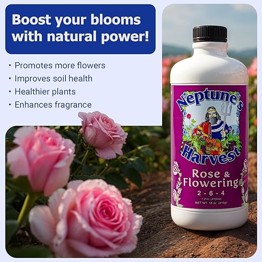 Neptune's Harvest Organic Plant Fertilizer | Liquid Fertilizer for Lawn, Garden & Houseplant | Rich in Essential Nutrients | Tomato & Veg 2-4-2 (Pint) + Rose & Flowering Plant Food 2-6-4 (Pint)