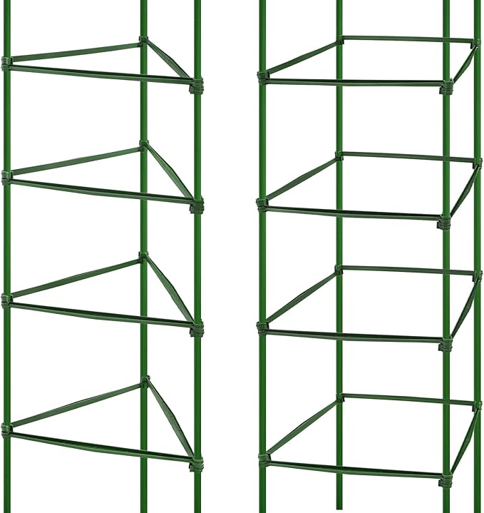 Coloch 100 Pcs Plant Stake Arms for Tomato Cage, 11.8” Expandable Plant Supports Trellis Connector with 2 Buckles for 11mm Diameter Plant Stake, for Climbing Plants, Tomato, Vegetable, Indoor&Outdoor