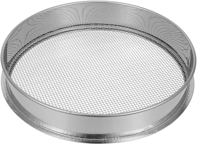 Yardwe Soil Sifter Stainless Steel Mesh Garden Sieve for Potting Soil Compost Rock Screening and Bonsai Preparation 2Mm Mesh