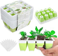 Ryscam 10pcs Reusable Seed Starter Tray, 120 Cells Seed Starter Kit, Silicone Seedling Starter Trays for Starting Plant Seeds with Flexible pop-Out Cells, Indoor Gardening Plant Germination Trays