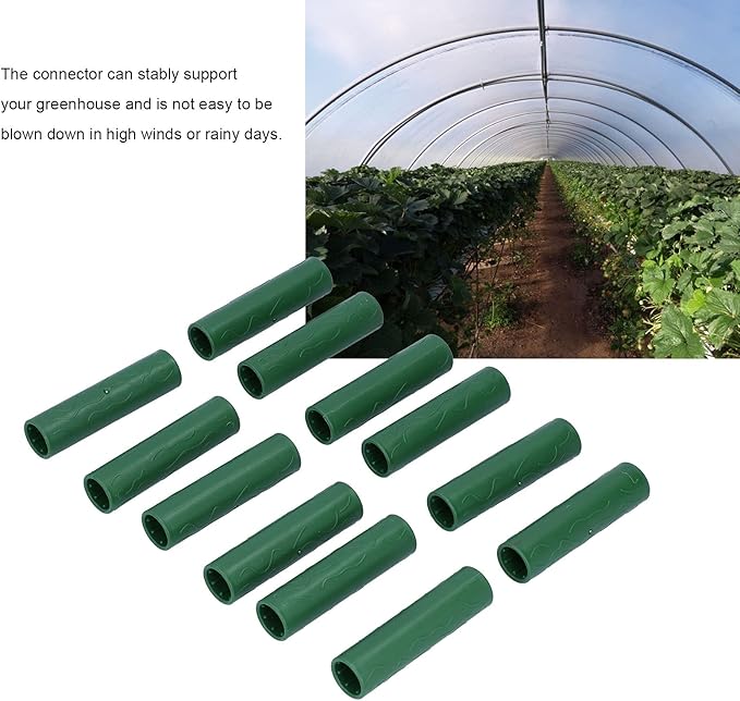 12PCS Plant Stake Connector, Garden Plant Support Stake Joint Connectors for Climbing Plants Frame Stakes Pipe Connector Set Material for Garden Trellis Frame Greenhouse Support Rod Holder