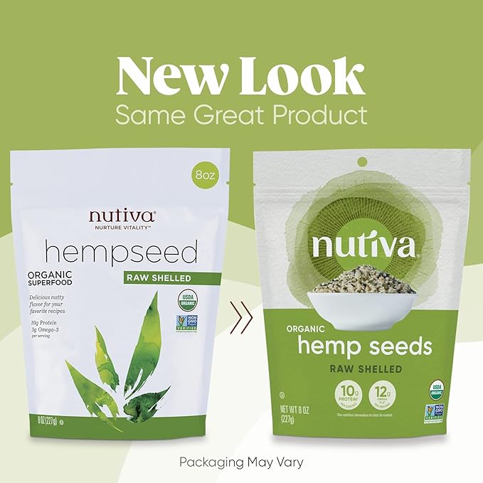 Nutiva Organic Shelled Hemp Seed, 19 Ounce, USDA Organic, Non-GMO, Non-BPA, Whole 30 Approved, Vegan, Gluten-Free & Keto, 10g Plant Protein and 12g Omegas per Serving for Salads, Smoothies & More