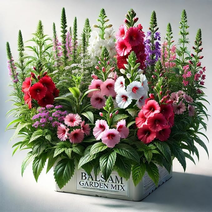 Balsam Garden Mix Seeds – Impatiens Balsamina | Heirloom Touch-Me-Not Flowers | Easy-to-Grow Annual for Vibrant Blooms