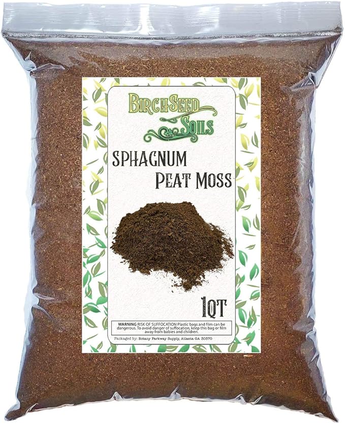 Natural Sphagnum Peat Moss Organic Soil Conditioner, Potting Soil, Soil Amendment & Media - Nutrient Enriching Gardening Soil Perfect for Indoor, Outdoor & Carnivorous Plants 1QT Bag Size