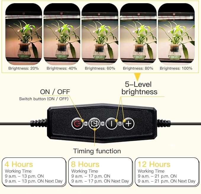 GYTF Grow Light Strips, LED 150-Bulb 3500K Dimmable Full Spectrum Plant Growing Lamp Bars for Indoor Plants Hydroponic Veg Succulent Seedling, Daisy-Chain Design