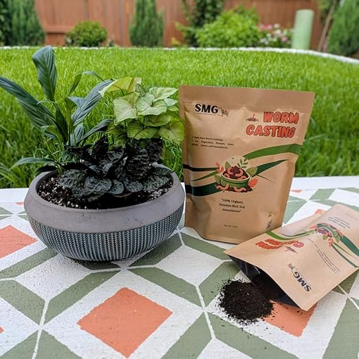 SMG Organic Worm Castings 2 lbs – 100% Pure Earthworm Compost, Nutrient-Rich Organic Soil Amendment for Indoor Plants, Vegetables, Flowers & Garden Use