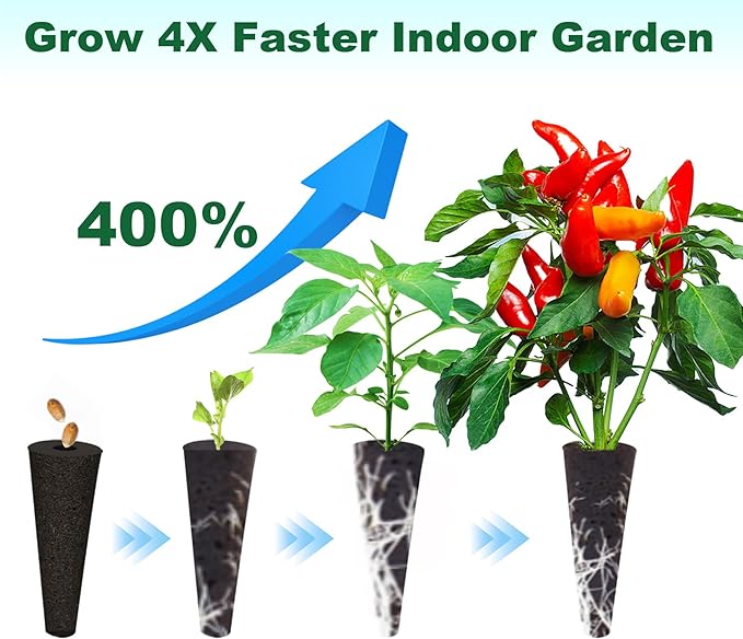 Seed Starter Grow Sponges for Aerogarden, PH-Balanced Refill-Seed Pods Replacements for Indoor Hydroponic System, 50 Pack, Brown