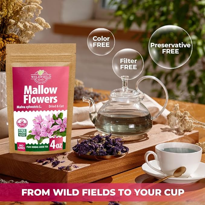 4 oz. Malva Tea Mallow Herb Mallow Flower Leaves Herbal Tea (Malva) - 113g Herb