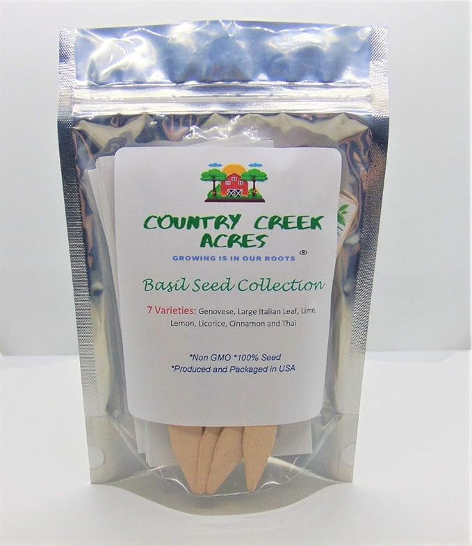 Ultimate Basil Lovers Seed Collection - 7 of Our Most Tasty Basil Seeds - Non-GMO - Country Creek LLC